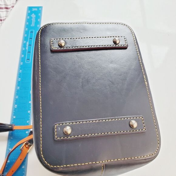 Dooney Bourke Serena Small Hobo Bucket Shoulder Bag Navy Orange - Picture 4 of 16